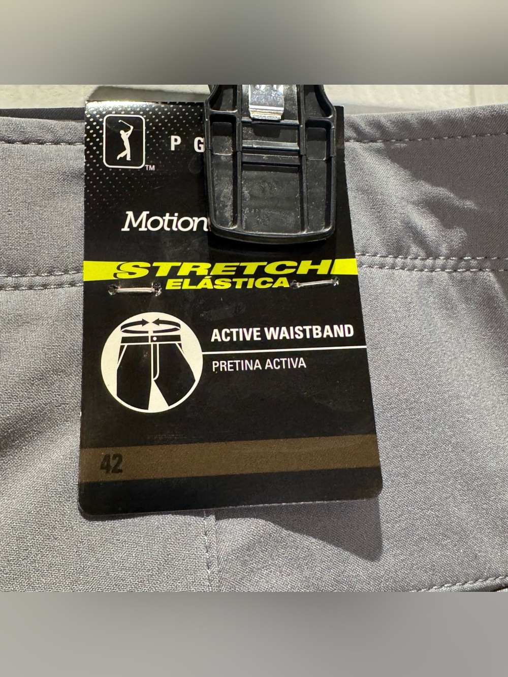 NEW PGA Tour Athletic Golf Shorts Men's 42 Motionflux Stretch Grey - Picture 9 of 10